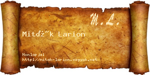 Miták Larion névjegykártya